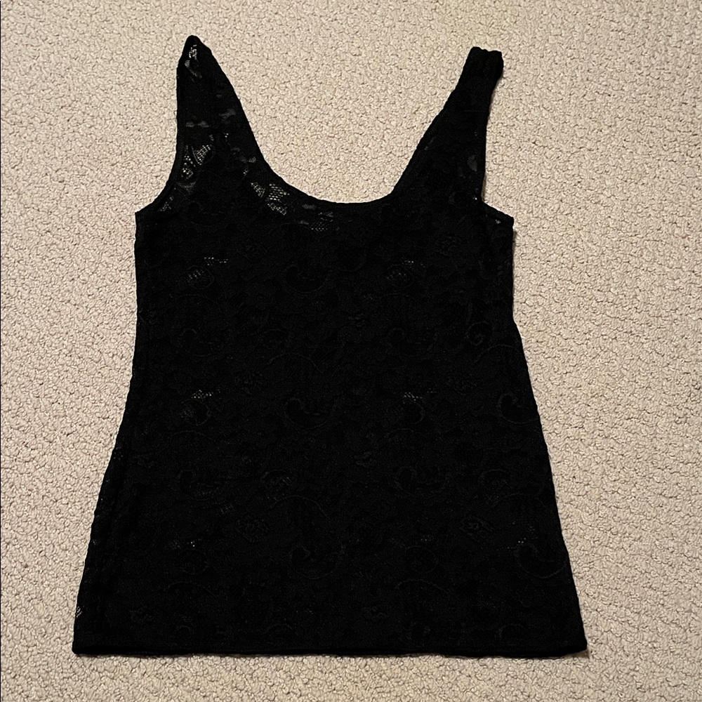 Aritzia Talula Black Lace Tank Top